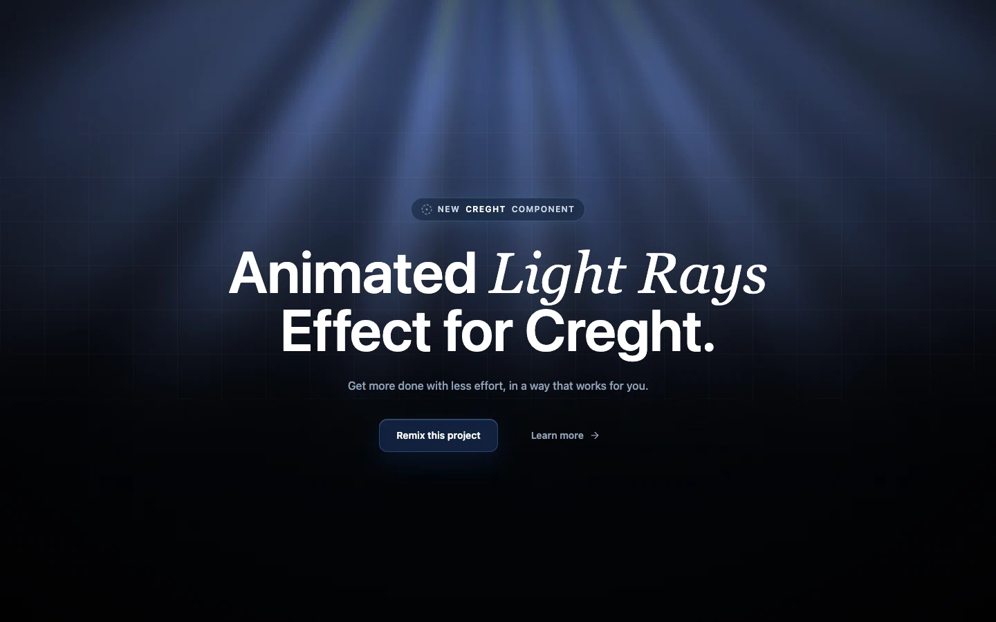 Hero · Light Rays section cover