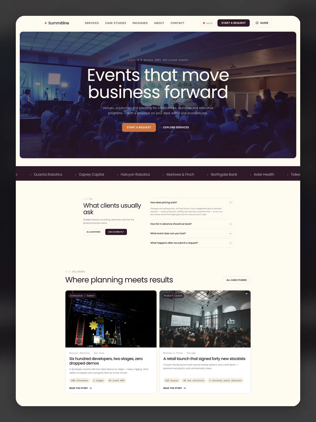 Corporate Event Planning & Production Website template preview