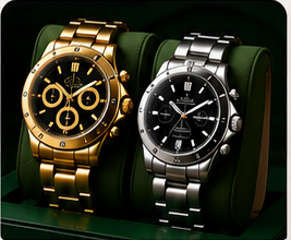 Gold and steel watches