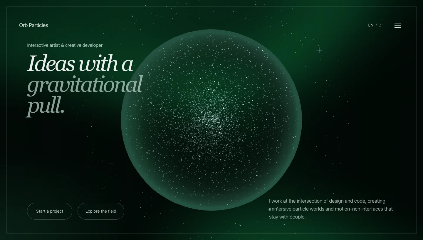 Hero · Orb Particles