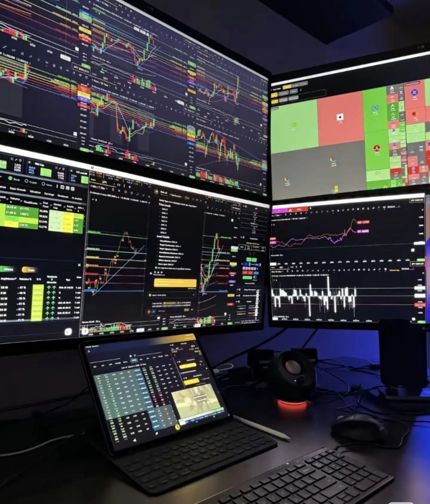 Market data and trading analysis screens