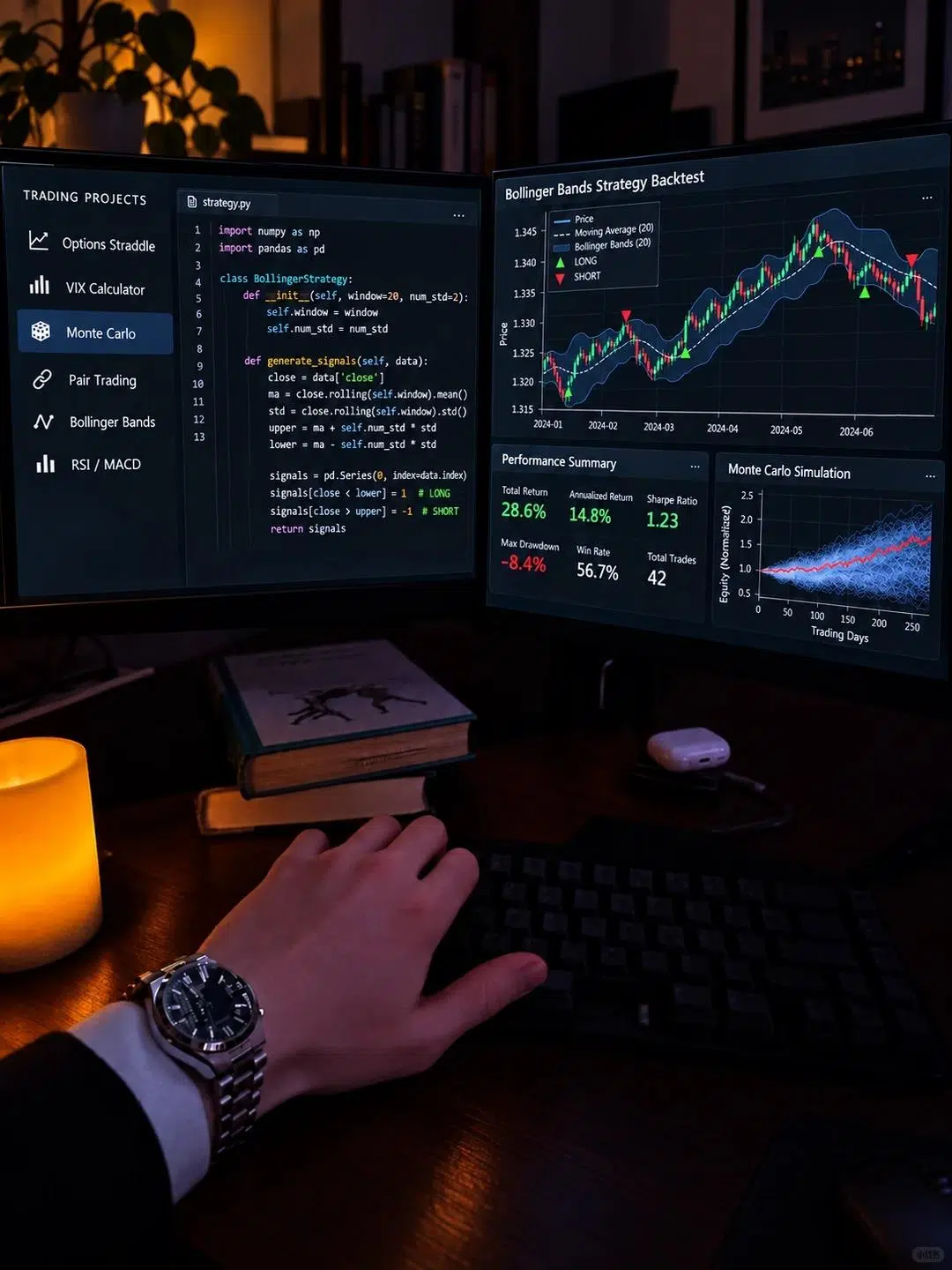 Quantitative trading strategy and backtesting workstation